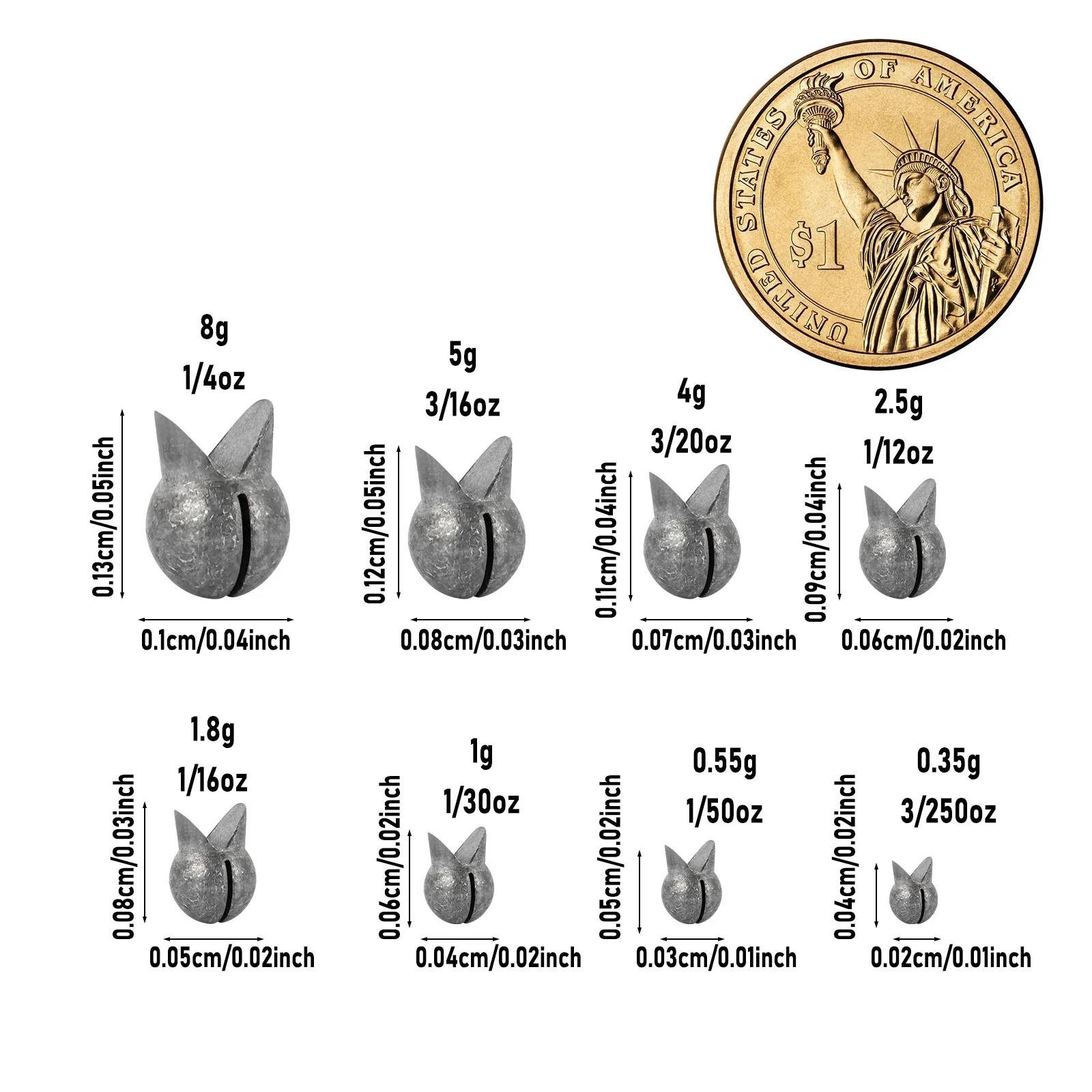 Plomos de plomo de 0,35g-8g, peso de pesca de tiro dividido que se hunde, peso de pesca, mordedura de huevo, agua salada, pesca de Surf extraíble, bagre de lubina - imagen 2