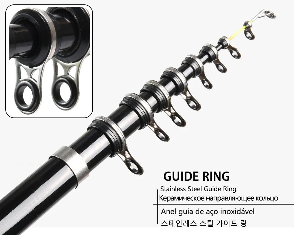 BAKAWA-caña de pescar giratoria FRP, alimentador de Surf Rock, 1,5 M, 1,8 M, 2,1 M, 2,4 M, 2,7 M, 3,0 M, telescópica, ultraligera, portátil, viaje en el mar - imagen 5