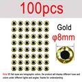 100pcs Gold 8mm