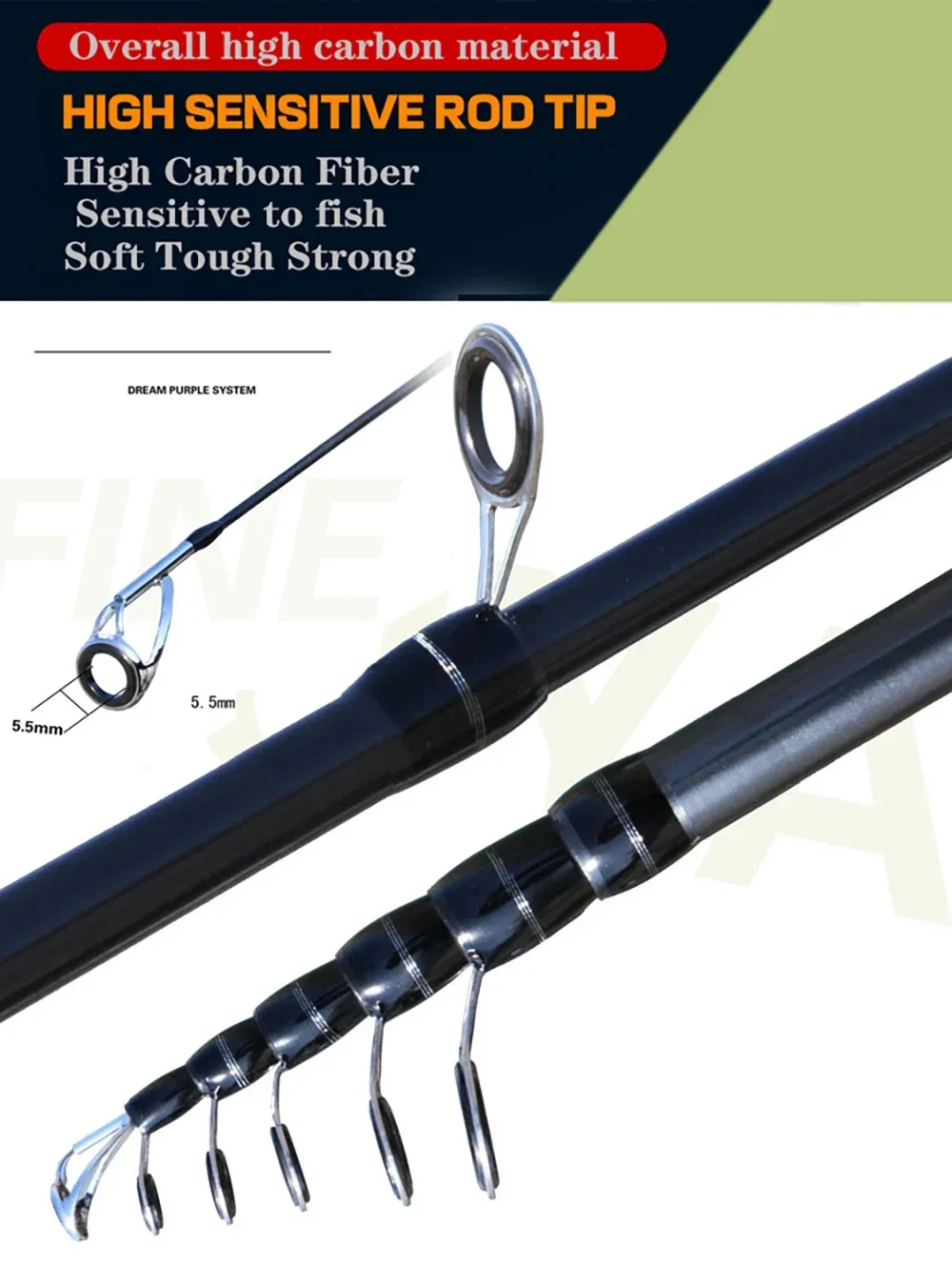 Experimente lo último en el rendimiento de la caña de pescar con nuestra punta de caña de fibra de alto carbono diseñada tanto para la sensibilidad como para la resistencia