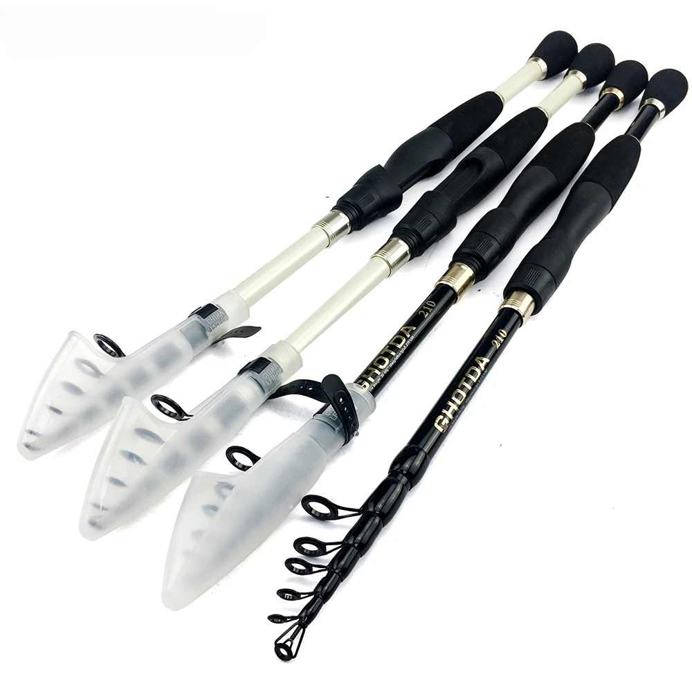 Caña de pescar de fibra de carbono de alta calidad, 1,6 m-2,4 m, señuelo ligero de viaje, telescópico, Spinning Casting Bait, 10-30g - imagen 2