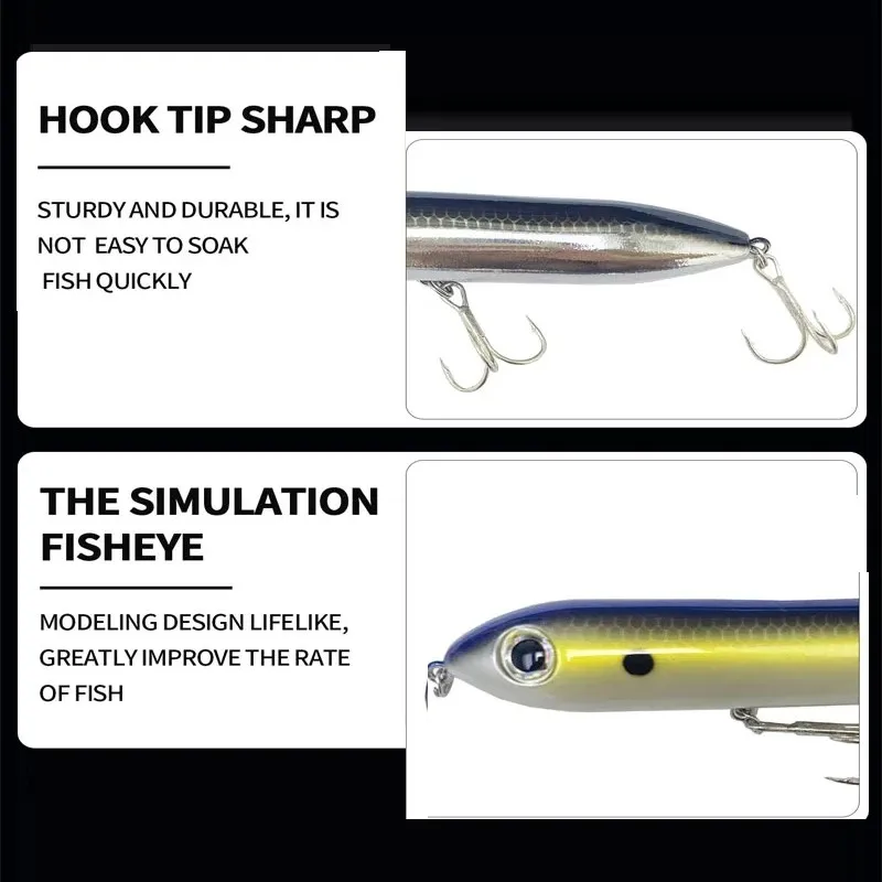 TSUYOKI-señuelo de pesca Topwater 100, 2024mm, 11g, lápiz Moonwalker, cebo flotante de tiro largo, Wobbler Heddon Super Spook - imagen 4