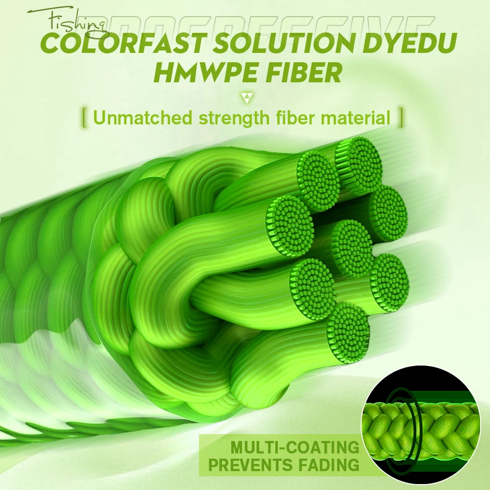 ZUKIBO-sedal de pesca trenzado de 4/8 hebras, color verde, 100M/300M/500M/1000M, multifilamento suave japonés, agua de mar - imagen 2