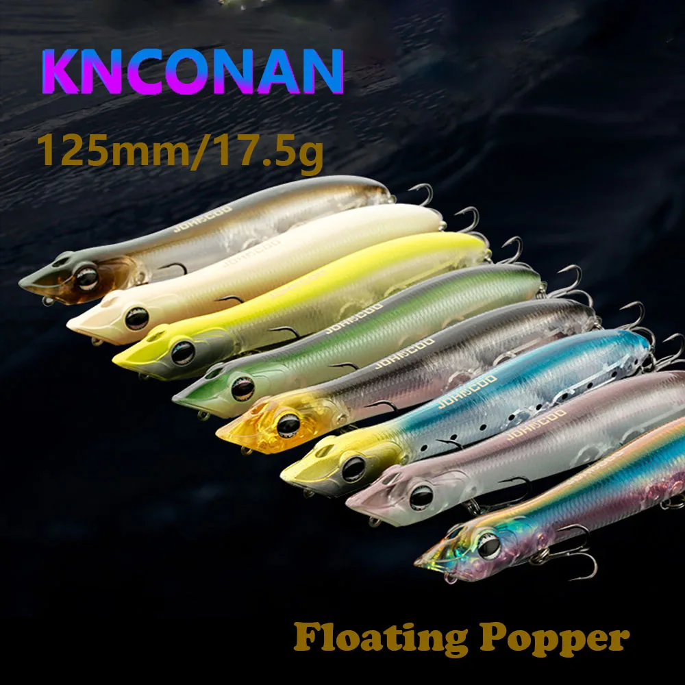 Señuelo de Pesca Popper de superficie de 125mm y 17,5g, cebo duro Artificial Wobbler para trucha de agua salada, lubina, Swimbait, accesorios de Pesca