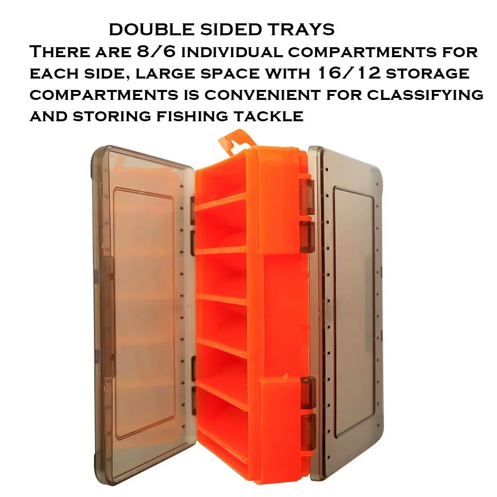 Caja de pesca de doble cara, 12 compartimentos, impermeable, cebo, señuelo, gancho, organizador de almacenamiento, contenedor, accesorios para aparejos de carpa - imagen 4