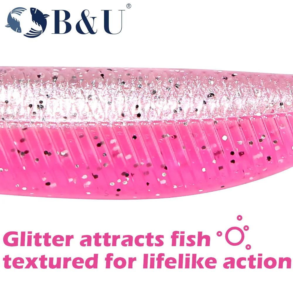 B & U-señuelo de pesca suave con cabeza de anzuelo giratorio, anzuelo triple, cebo Artificial para pececillo, equipo de aparejos de natación para lubina de agua salada - imagen 5