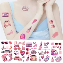 Tatuajes temporales rosas para brazo, mano y cuerpo