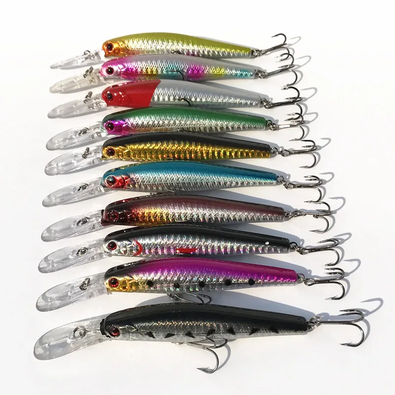 Señuelo de pececillo de pesca, tablero de lengua larga, cebo duro de 14g, 12cm para superficie de profundidad de buceo de 1,5-2,5 m, señuelos artificiales láser, 1 pieza en oferta - imagen 5