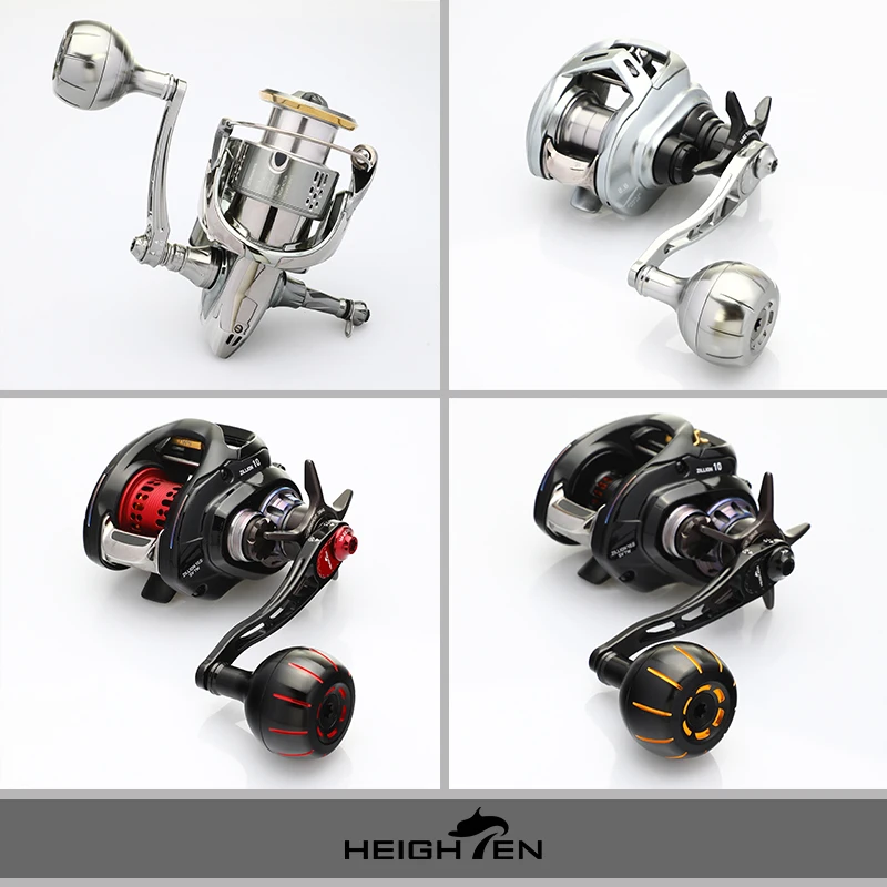 Carrete de pesca de fibra de carbono HEIGHTEN, rueda giratoria de fundición única, manivela de mano, cigüeñal de rueda de pesca de un solo agarre redondo - imagen 3