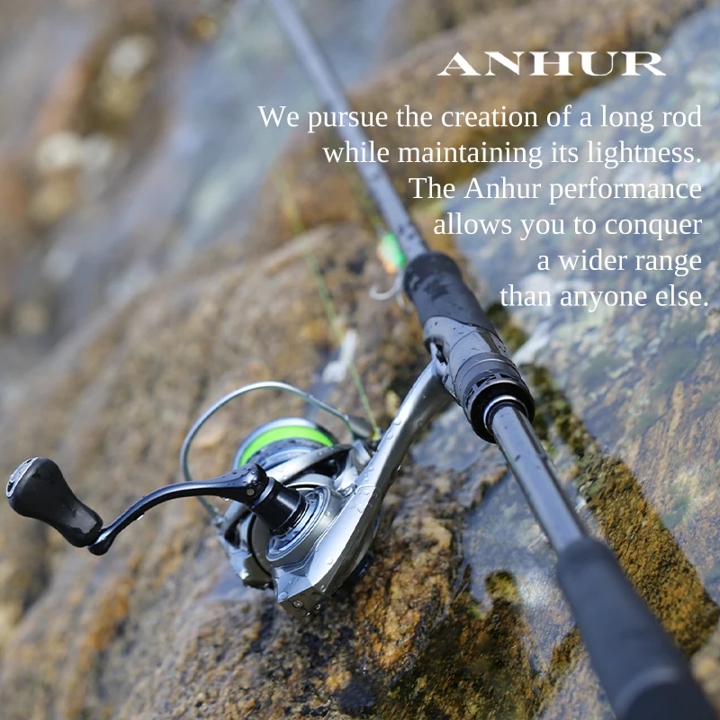 TSURINOYA caña giratoria costera ANHUR S802 S862 S902 S962 M MH 2 secciones caña de pescar de carbono RF Barabass de alta resistencia - imagen 2