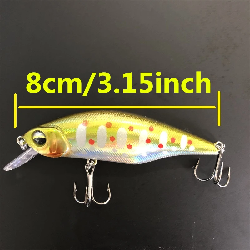 8007 8cm11g2PCS Luretv Floating Water Mino X-80JR Long throw Road Fake Bait, Center of Gravity Shifts to Seabass - imagen 5
