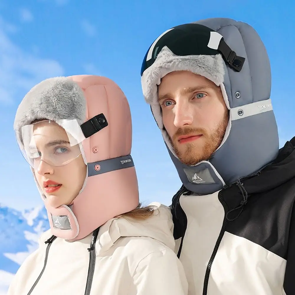 Gorro de esquí informal y cálido para invierno, gorro Ushanka grueso para mantener el calor, gorro con orejeras a prueba de viento para la cara y la oreja, Unisex - imagen 5