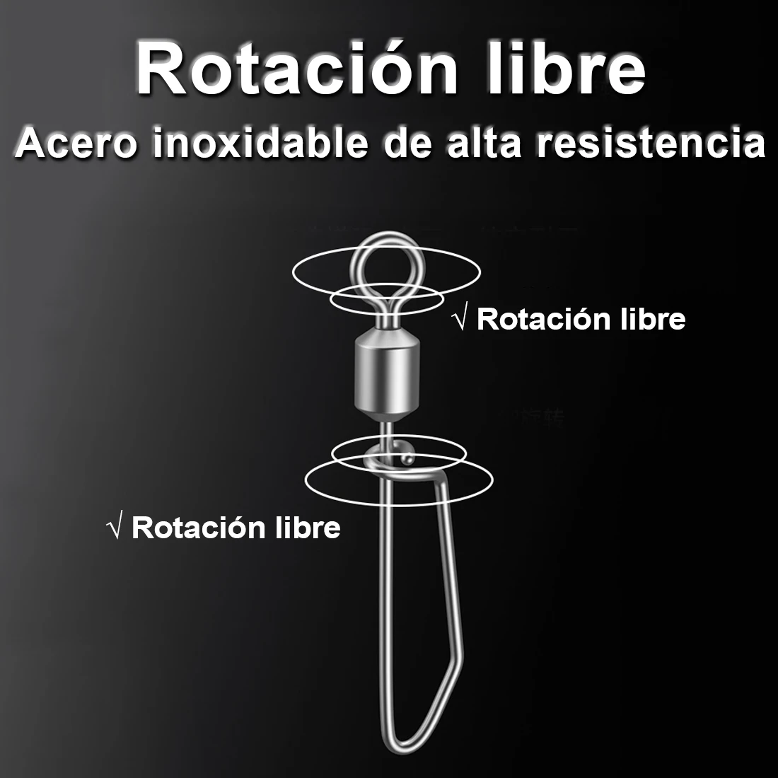 FishTrip pesca Snap giratorio 10 ~ 100 Uds enlace encubierto Lok giratorios señuelos conexión Snap para aparejos de helicópteros y Clip de plomo - imagen 4