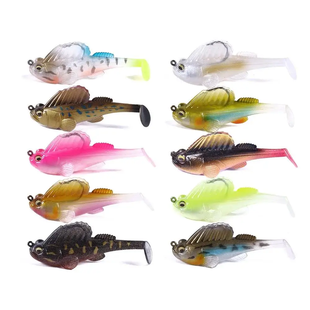 Señuelo de pesca Wobbler de silicona, 1 Uds., 7g, 14g, señuelo suave que se hunde, anzuelo, Swimbaits, sábalo de lubina para aparejos de perca - imagen 3