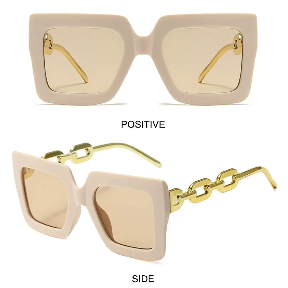 Gafas de sol cuadradas de gran tamaño con protección UV400, gafas de sol Vintage de lujo para playa, gafas de sol Retro para mujeres y hombres - imagen 2