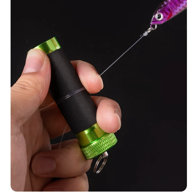 Varilla de tracción de línea de aleación de aluminio, goma antideslizante, línea de enganche para tirar/anudar y anudar, herramientas de pesca de protección de manos y líneas, 2 uds. - imagen 5