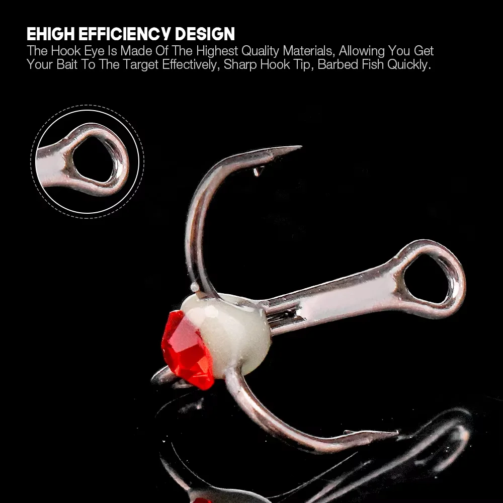 5 piezas/caja 8 # 10 # 12 # 14 # Anzuelos de pesca de invierno, anzuelos de acero rico en carbono para equilibradores, accesorios de pesca en hielo para invierno - imagen 4