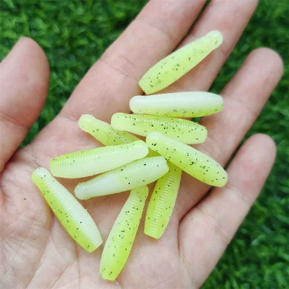 MUKUN-cebos blandos de hundimiento de 20 piezas, señuelo de pesca de gusano de 30mm, 40mm, 50mm, Wobbler Artificial, cebo de silicona de alta elasticidad - imagen 2