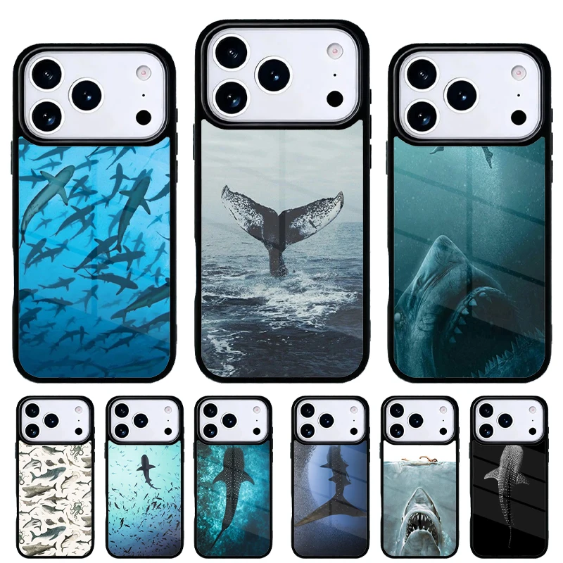 Funda iPhone con diseño de tiburón ballena – Cubierta trasera suave