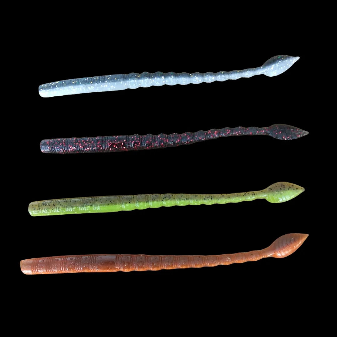 10 Uds 11cm 2,3g palo fino cebo suave de silicona gusano flotante Minnow Swimbait Wobblers lubina de agua dulce Lucio Señuelos de pesca blandos - imagen 5