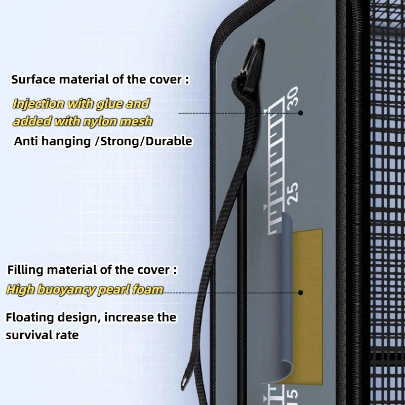 JSFUN Cesta flotante para peces, cubo para estante de pesca, red de pesca plegable portátil para almacenar equipos de pesca en la cag - imagen 4