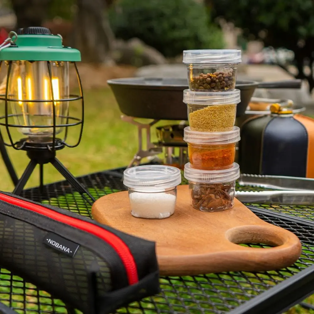 Juego de especias transparente para acampada, soporte para botellas de condimentos, contenedor de especias, bolsa portátil para contenedor de especias de viaje para barbacoa - imagen 3