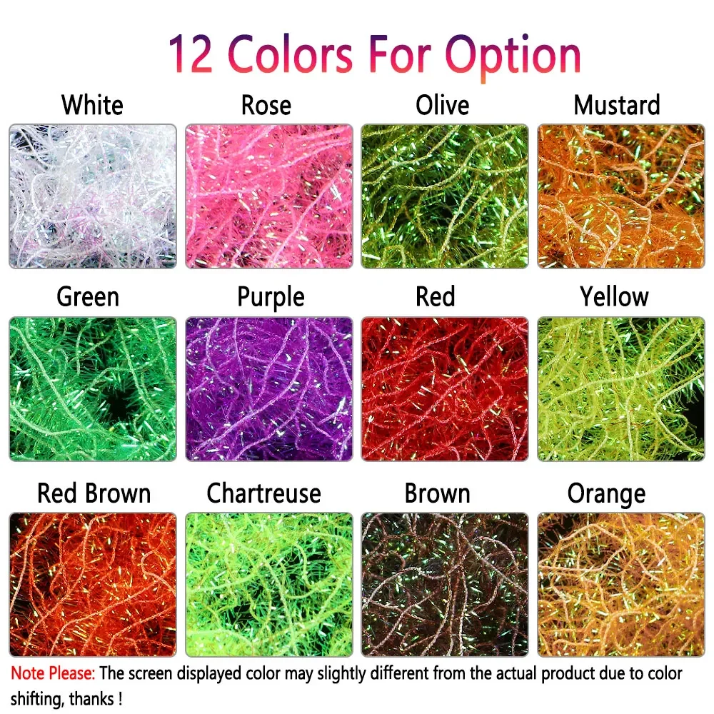 Bimoo 8M 6mm perla Cactus chenilla atado de moscas Material cristal Flash Buggers sanguijuela ninfa Streamer Steelhead trucha señuelos de pesca - imagen 3