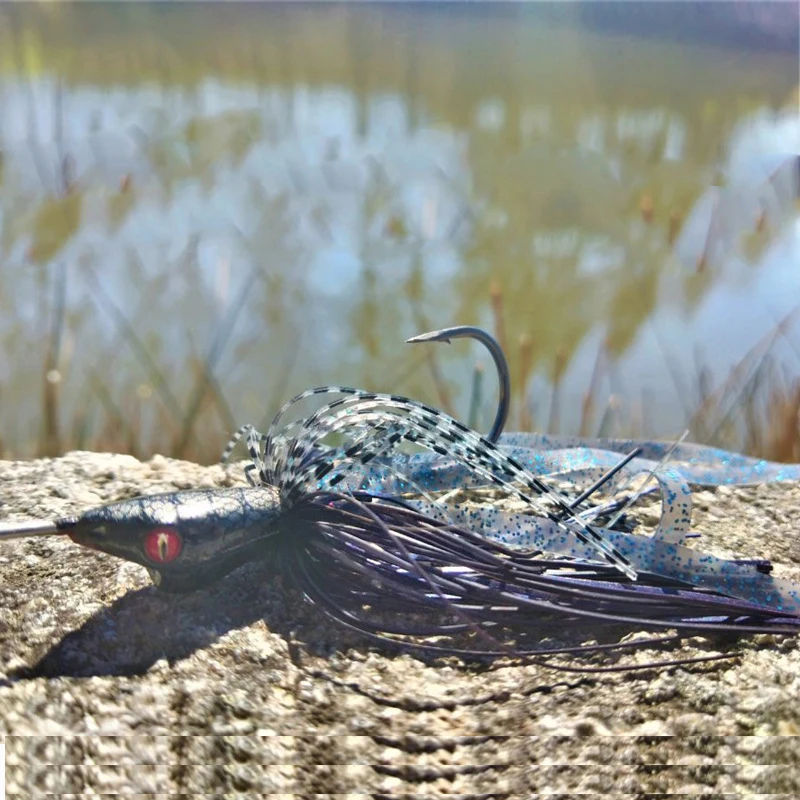 Nuevo estilo, 25,5G, Spinnerbait con cuchillas, cabeza de anzuelo, falda de silicona, pesca de carpa, cebador Artificial, cuchara de Metal, señuelo de Jigging - imagen 5