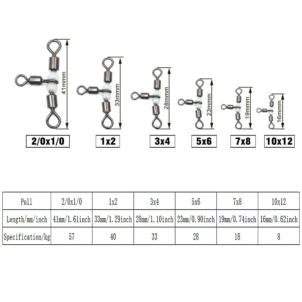 MNFT Giratorio T Pesca Acero Inoxidable Cuentas Luminosas - imagen 4