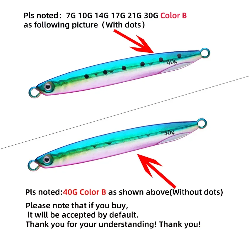 Señuelo de pesca de fundición de Metal, cebo duro de 7/10/14/17/21/ 30/40G, cuchara de Jigging, arrastre de orilla, cebo Artificial de pesca en el mar, 1 pieza - imagen 4