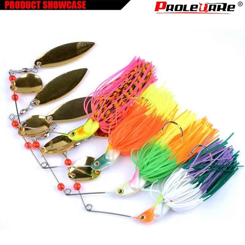 Cebo giratorio de 20g, cebo de Metal negro de boca grande para lubina, lentejuelas, Barba, Lucio, aparejos de pesca, plantilla de goma, señuelo de pesca suave, 1 ud. - imagen 5