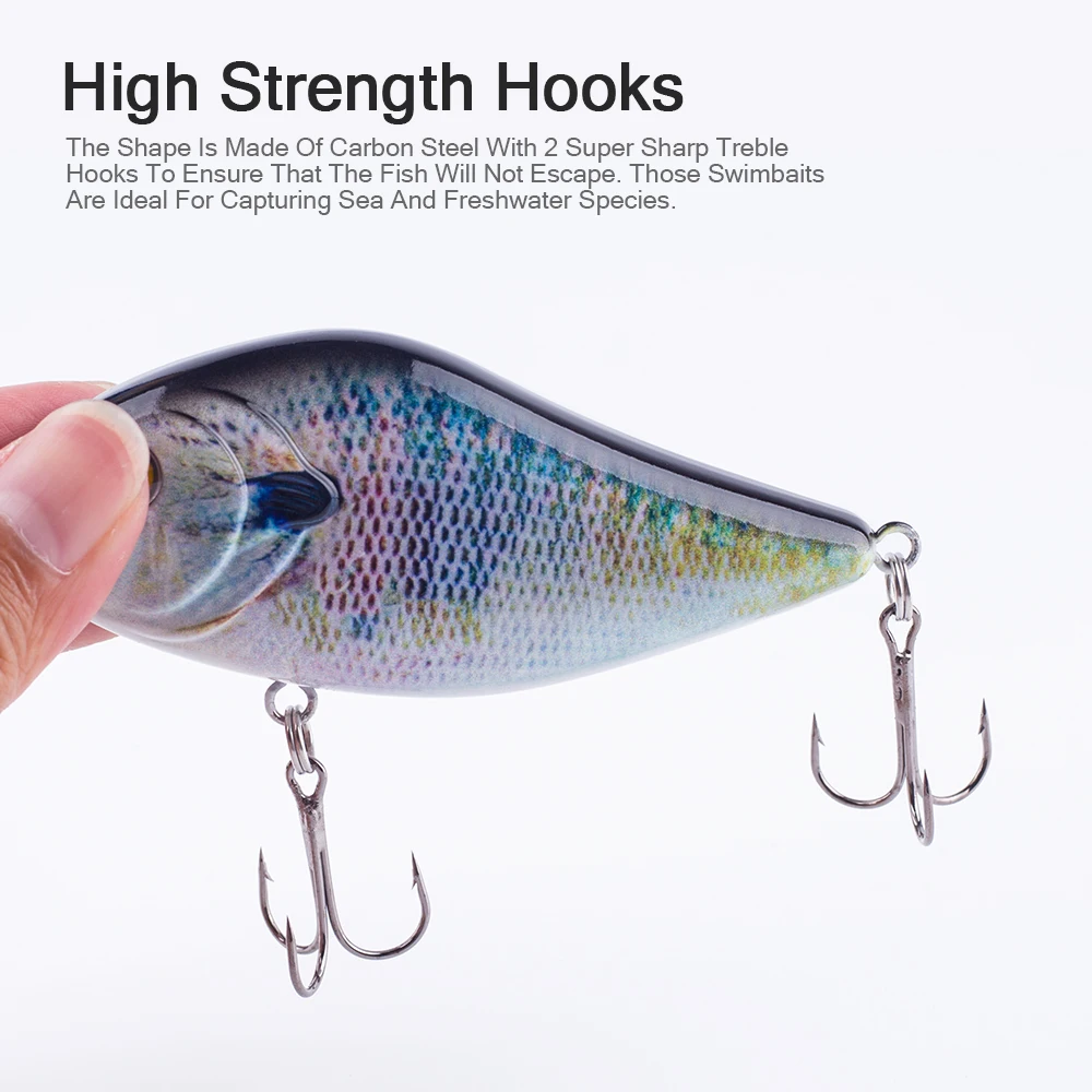 Hanlin-señuelo de pesca de hundimiento lento, 10cm, 45g, Jerkbait Wobblers planeador para gran juego, Lucio de pesca almizclado, aparejos de cebo Artificial Buster - imagen 5