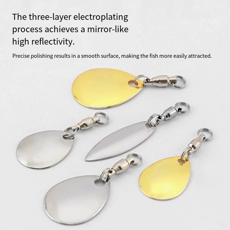5 unids/lote señuelo DIY para Spinner cuchara señuelos ranas vibración reflectante hoja de acero inoxidable cucharas ruidosas accesorios de pesca - imagen 4