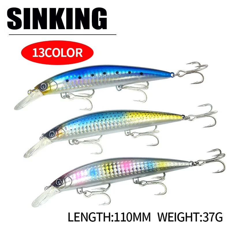 Wobbler Sinking 110mm – Señuelo duro para lubina y atún en mar - imagen 2