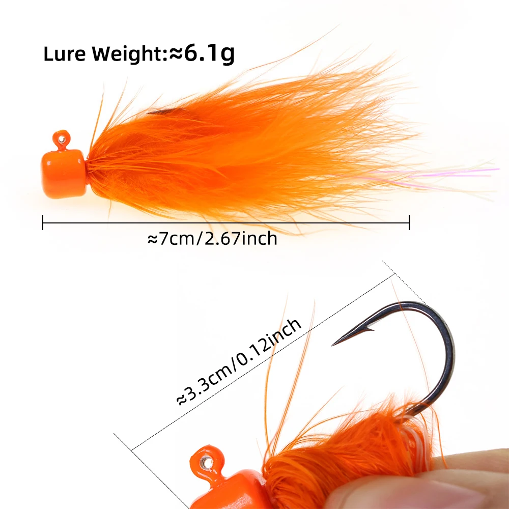 WIFREO 4 unids/caja 5,8g plantillas de marabú pesca Jig Head señuelo Señuelos de pesca en hielo para tipo perca trucha salmón lubina Walleye pesca - imagen 5