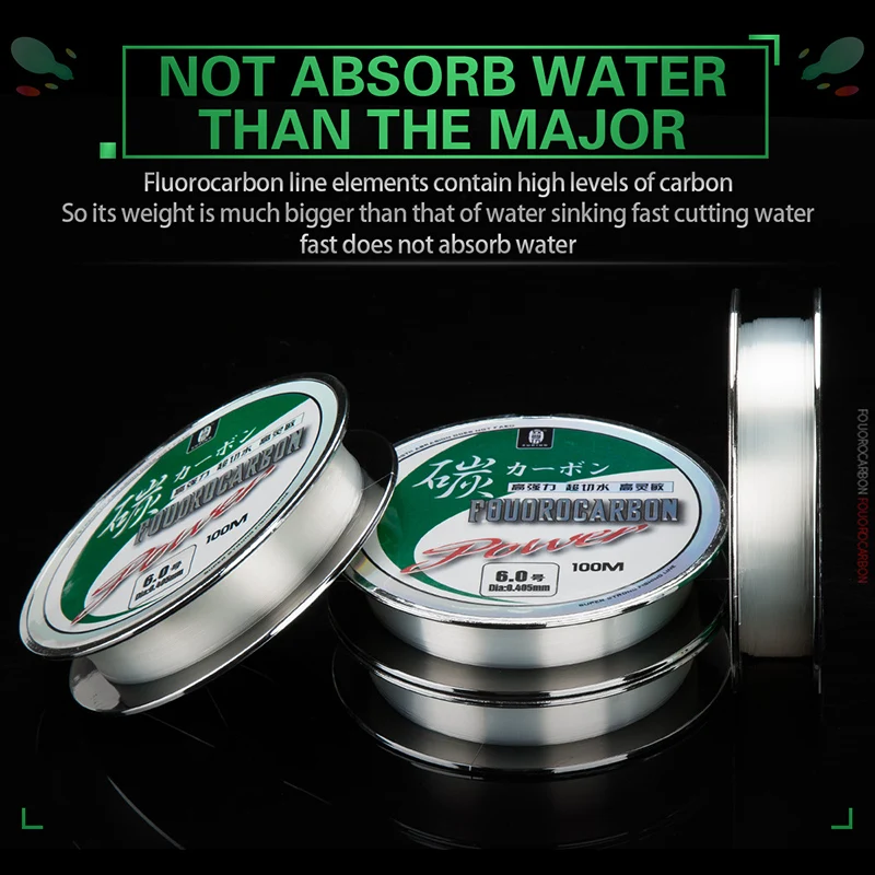 Fluorocarbono 100℅ Japón, Hilo De Pesca Fluorocarbono, Pesca De La Carpa, Zukibo 50 100M 100% Línea De Pesca De Fluorocarbono Diámetro 0,13-0,71mm Línea Líder De Monofilamento Japonés Para Línea De Hundimiento De Pesca - imagen 3