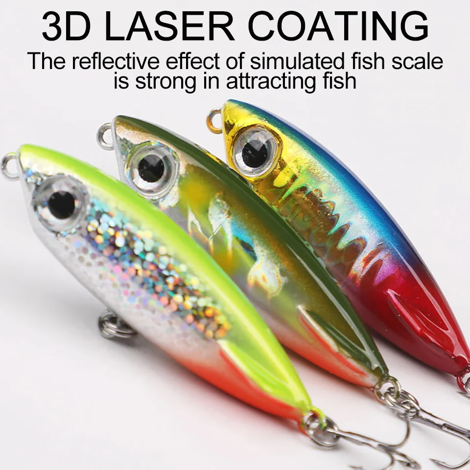 Señuelo duro de Pesca flotante, anzuelo triple de 50mm y 3,1g, Wobblers, ojos 3D, cebo duro para pececillos, Swimbait, 1 unidad - imagen 3