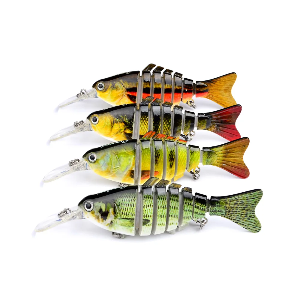 Señuelos de Pesca Crankbait de múltiples secciones, cebos duros de pececillos articulados, Wobblers artificiales para Lucio, curricán, Swimbait, aparejos de pesca, 1 piezas - imagen 4