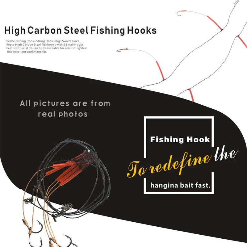 3 uds. De aparejos antidesprendimiento con púas afiladas de acero rico en carbono, anzuelos giratorios para pesca en la playa, pesca al aire libre - imagen 3