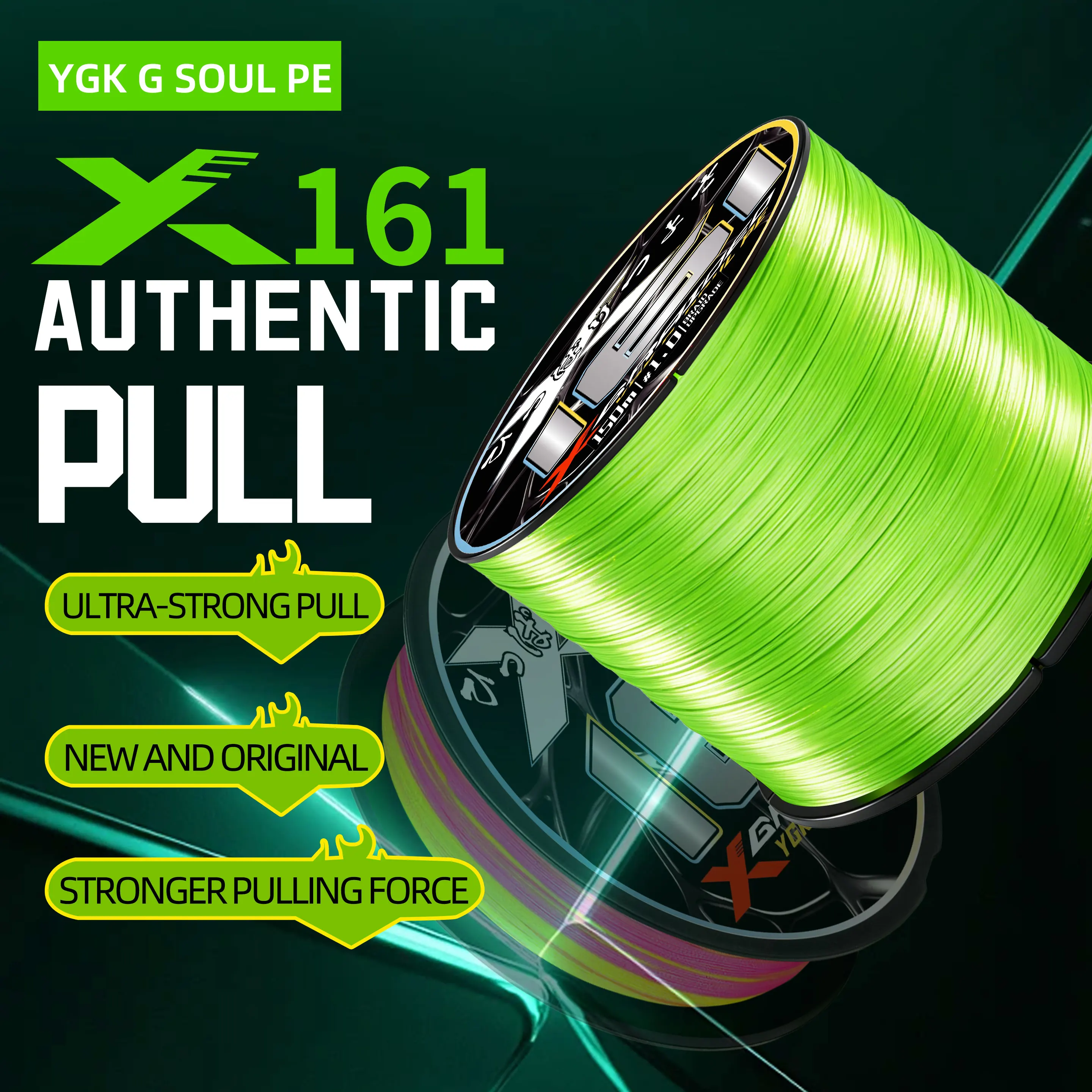 YGK X16 Trenza PE multifilamento 16 hebras – Resistente agua salada - imagen 2