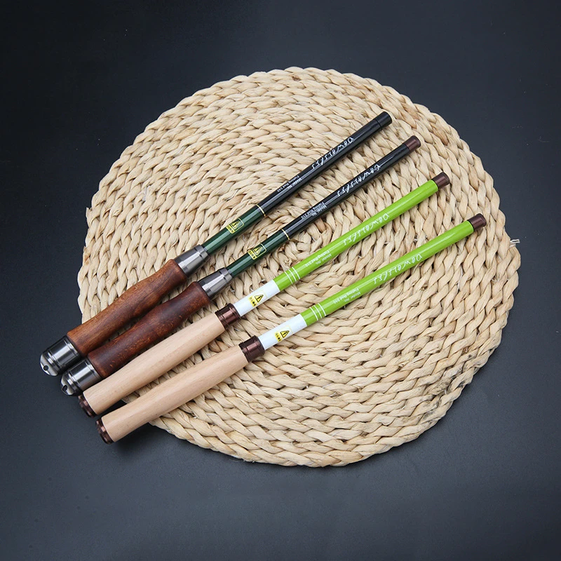 Caña de pescar telescópica ultraligera portátil de fibra de carbono, accesorios de pesca de agua dulce y salada, 1,2/2,1/2,7 m - imagen 5