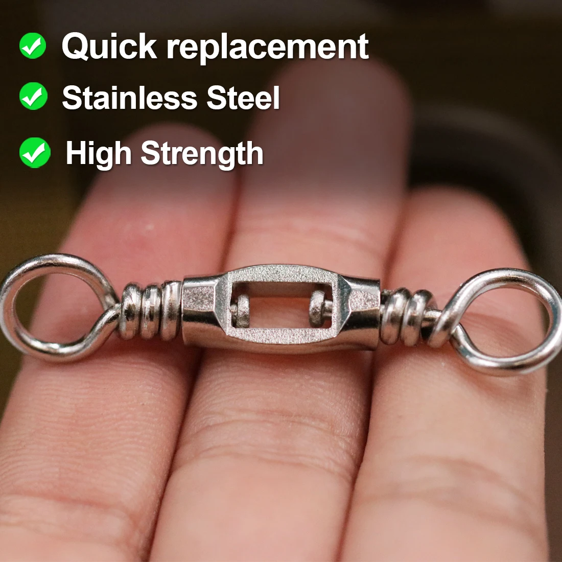 FishTrip 15 Uds. Giratorios de pesca giratorios de acero inoxidable de alta resistencia conector de pesca de agua salada aparejos terminales - imagen 5