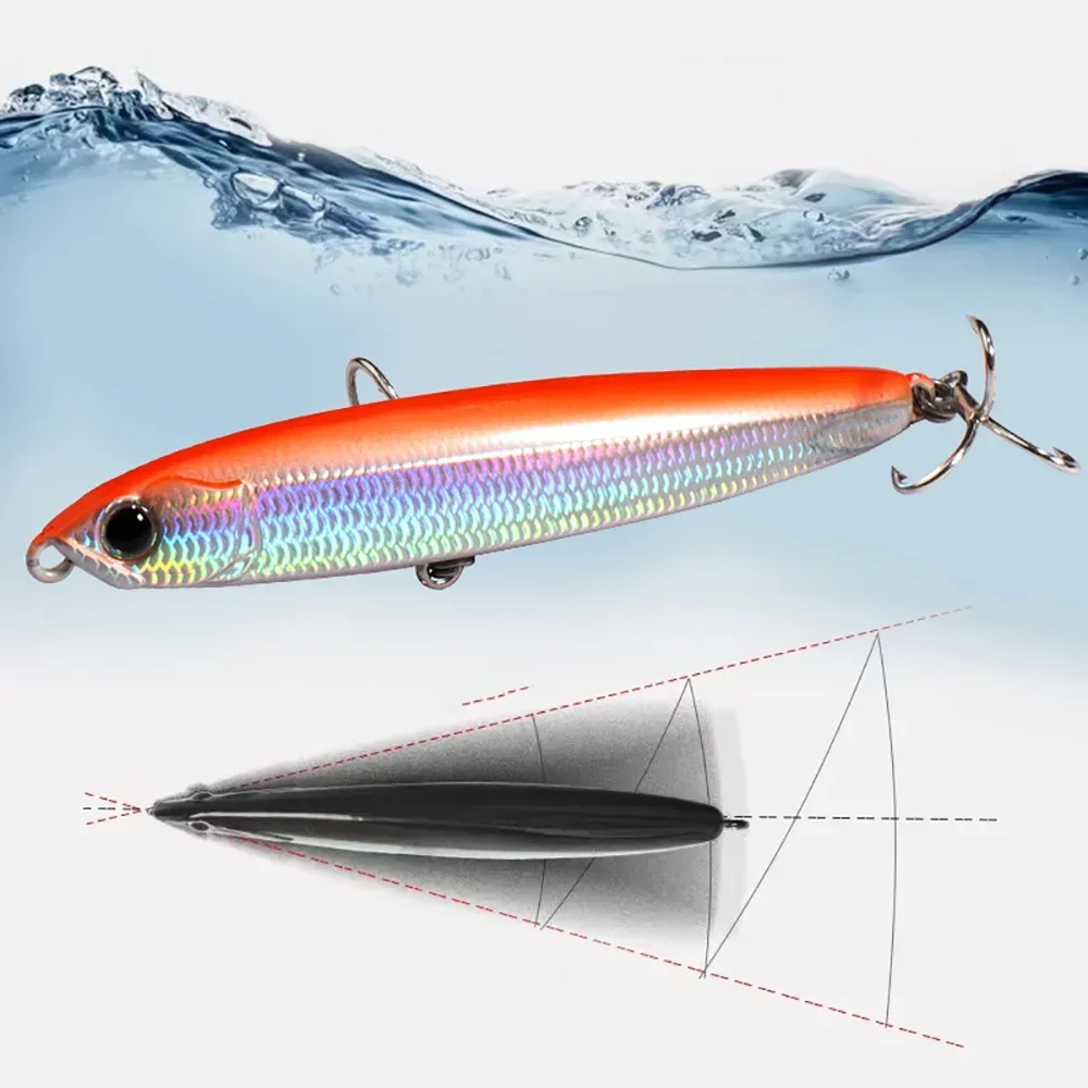 GOBAIT-cebo tipo lápiz que se hunde, 10g, 14g, 18g, 24g, pececillo, 8cm, 10cm, anzuelo de Pesca, plantilla de Metal, Wobbler Plopper, equipo de fundición, Popper, señuelo de Pesca - imagen 4