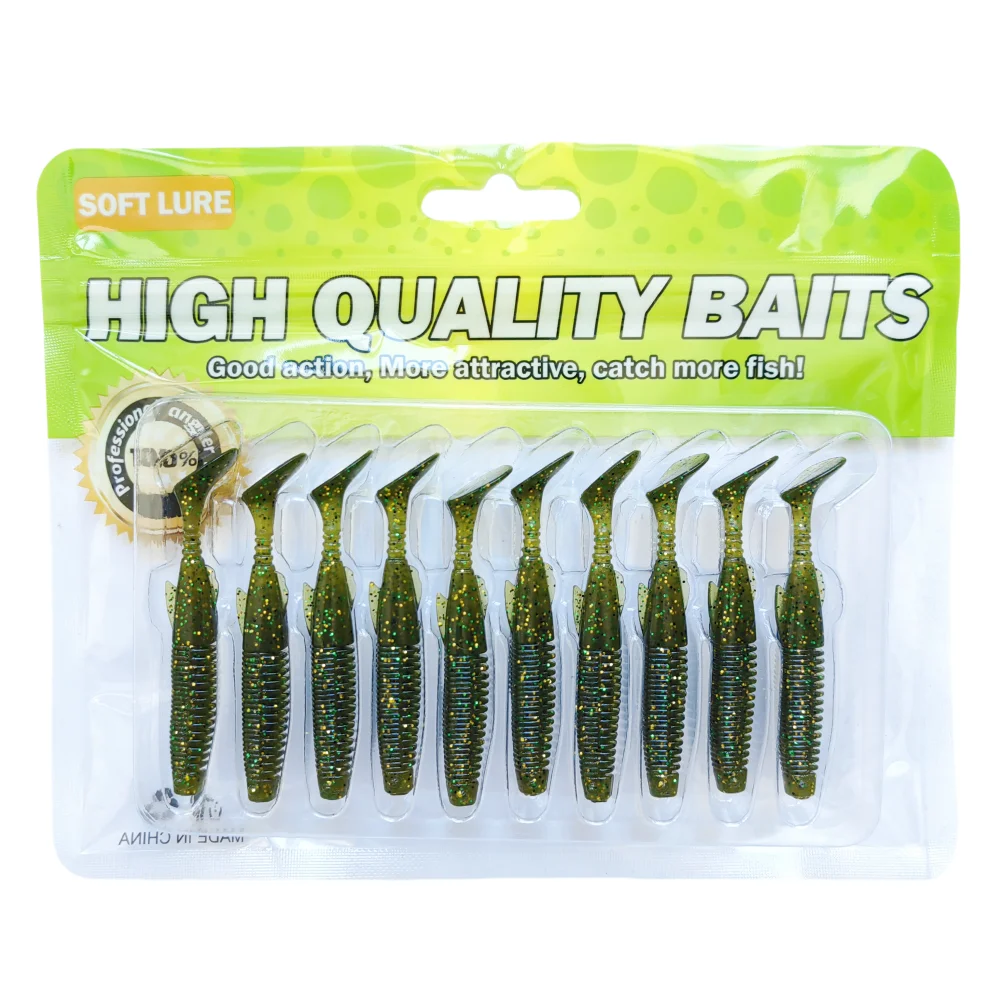 Señuelo de pesca suave flotante, 8 Uds., 65mm/1,7g, 75mm/3,2g, cola en T, Swimbait de silicona suave, Wobbler para Lucio, lubina, sábalo, aparejos de pesca - imagen 2