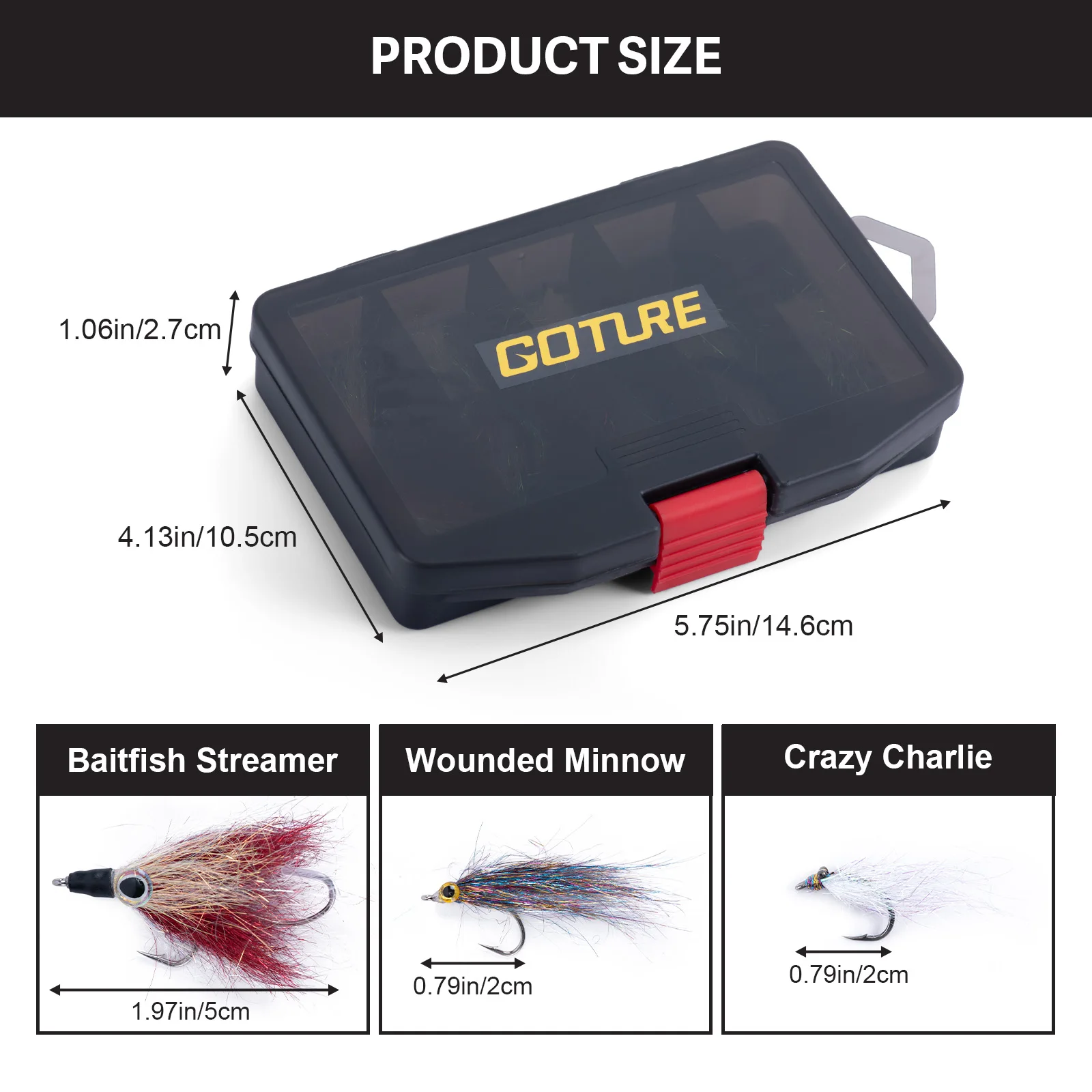 Goture, 2 cajas de señuelos de pesca con mosca, cebo Artificial para insectos, moscas, cebo de libélula, cebo de superficie, moscas secas para trucha, juego de señuelos de pesca de carpa - imagen 3
