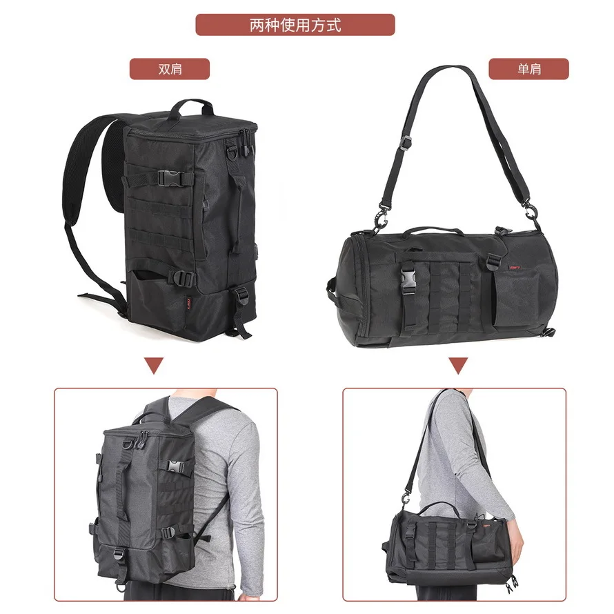 Mochila de pesca multifuncional para hombre, bolso de hombro tipo Bombonera Oxford impermeable, mochila portátil para almacenamiento de caña de pescar al aire libre, aparejos - imagen 3