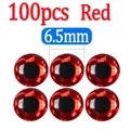 100pcs Red 6.5mm