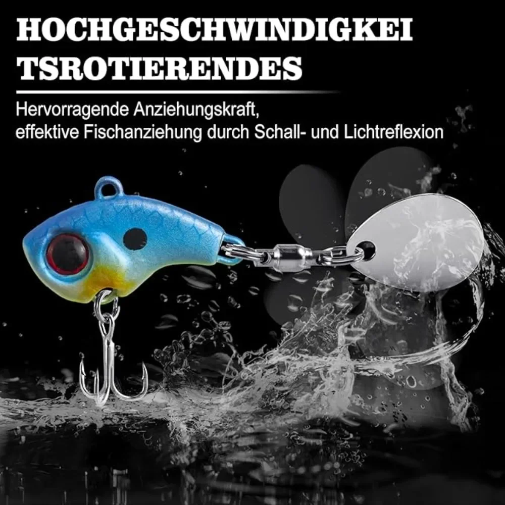 Goture 6g 10g señuelo de pesca 3D ojos rojos Jig Spinner Set Spinner pesca Spinner hoja cebo para lubina trucha agua dulce agua salada - imagen 3
