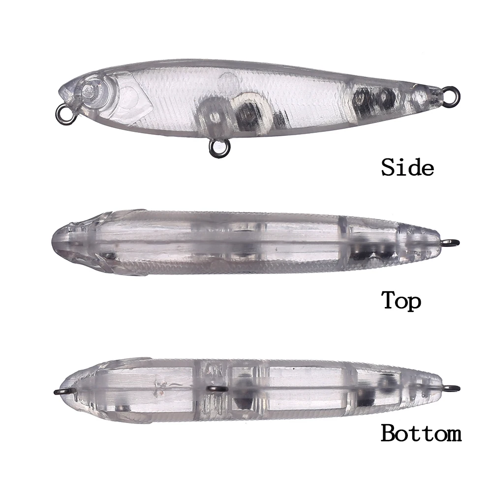 Chan'sHuang 30 Uds. Cebo en blanco sin pintar 5,5 cm 2,4g sonajero flotante Topwater lápiz pequeño DIY señuelo de pesca Artificial hecho a mano - imagen 3
