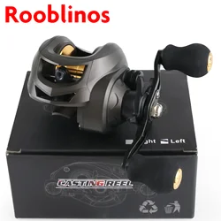 Rooblinos AK Series, relación de engranaje 7,2: 1, rodamiento de bolas 2 + 1, arrastre máximo de 18 libras, carrete de Baitcasting, para agua dulce y salada